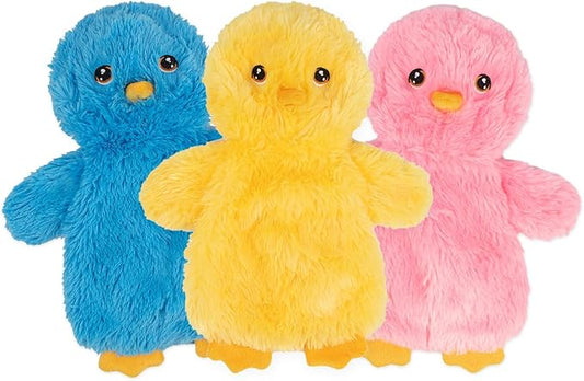 Best Pet Supplies Chicken Crinkle Plush Dog Toys for Interactive Play, Puppy and Senior Indoor Play, Colorful Chicken Toy Shape, Cute and Cuddly - Crinkle Chicken Bundle (Yellow, Pink, Blue)