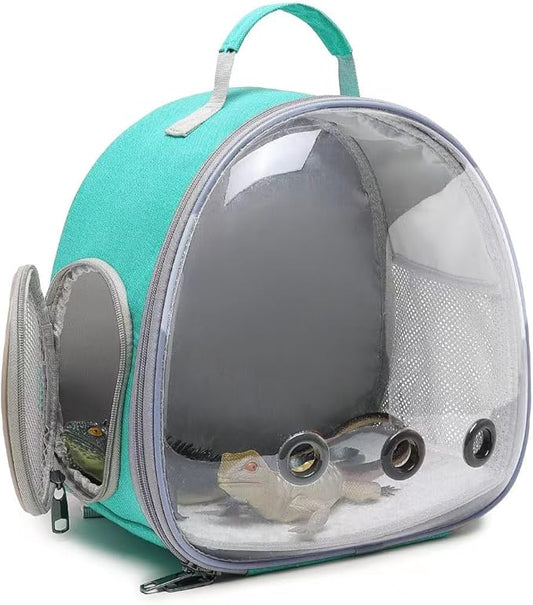 Small Animal Carrier Backpack Space Capsule Bubble Window Carrier Backpack for Lizard Guinea Pig（Green）