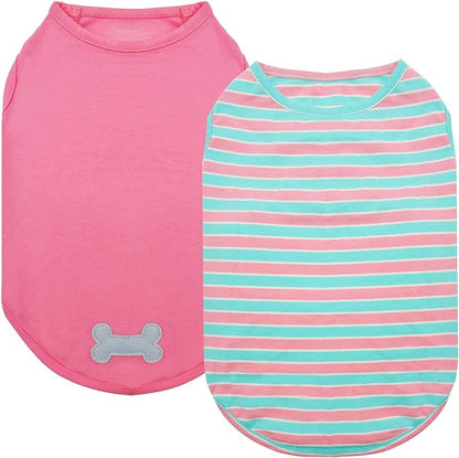 KYEESE 2 Pack Dogs Shirts Soft Cotton Striped