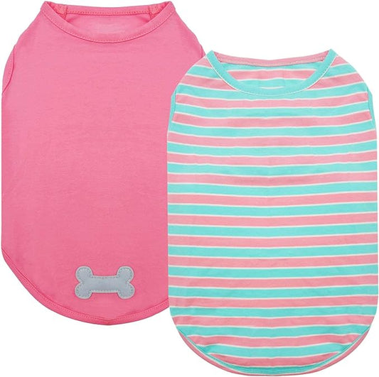 KYEESE 2 Pack Dogs Shirts Soft Cotton Striped