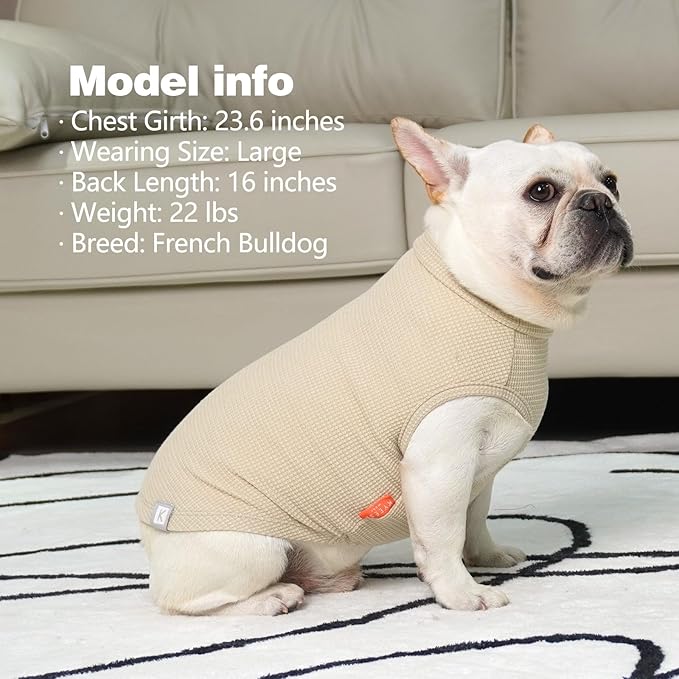 KYEESE 2Pack Dog Shirts Waffle for Small Dogs Stretchy Dog T-Shirts Lightweight Dog Tank Top Sleeveless Dog Vest