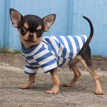 LOPHIPETS 100% Breathable Cotton Striped Dog Tee Shirt