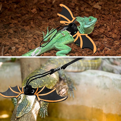 Zayookey Bearded Dragon Carrier Leather Leash Set Lizard Adjustable Harness Leash (S,M,L, 3 Pack) Reptile Small Pet Backpack Bearded Dragon Training Leashes for Outdoor Travel