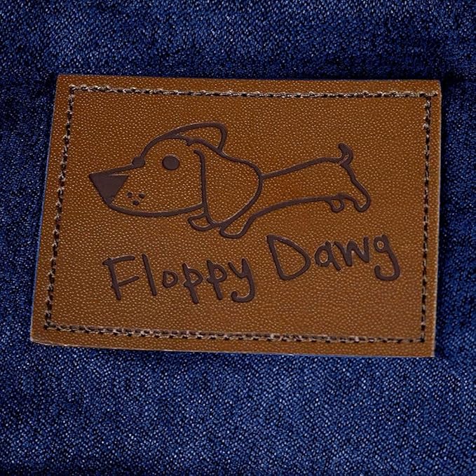 Floppy Dawg XL Dog Bed Replacement Cover. Removable and Machine Washable Cover for Mattress and Rectangular Pillow Beds. 48L x 30W. Blue Suede with Gray Top.