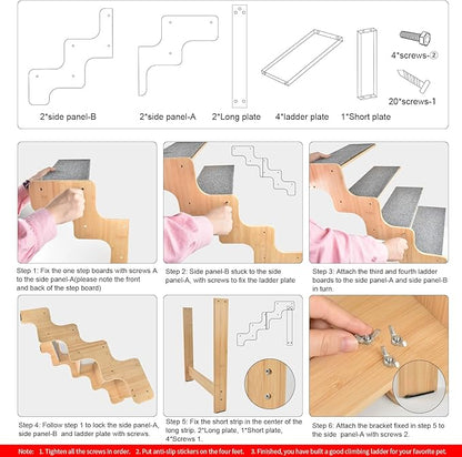 Dog Stairs for High Bed and Couch 4-Step Non-Slip