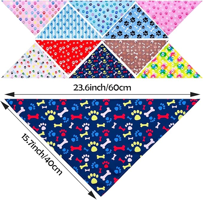 PET SHOW 50Pcs Paw Pattern Dog Bandanas Bulk