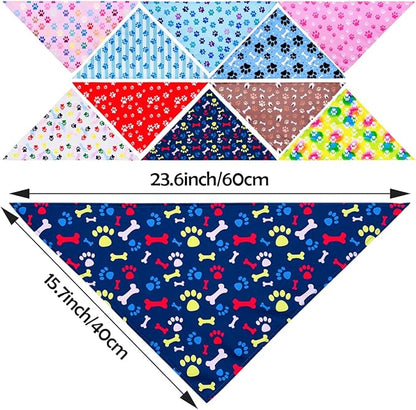 PET SHOW 50Pcs Paw Pattern Dog Bandanas Bulk