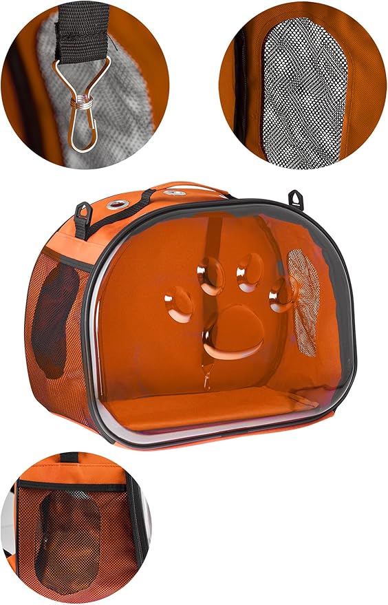 Pet Carrier Backpack, cat Carrier Bag, cat Dog Carrier Bag, Bird Carrier Bag, Backpack Carrier with Foldable Shoulder Strap, Designed for Cats and Puppies, Airline Approved, Travel, Hiking (Orange)