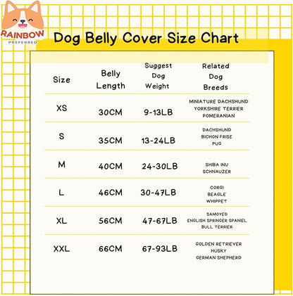 Waterproof Dog Belly Cover, Dog Apron, Washable, Easy to Use & Clean. Pet Costume for Short Leg Dogs Small Puppy & Corgi