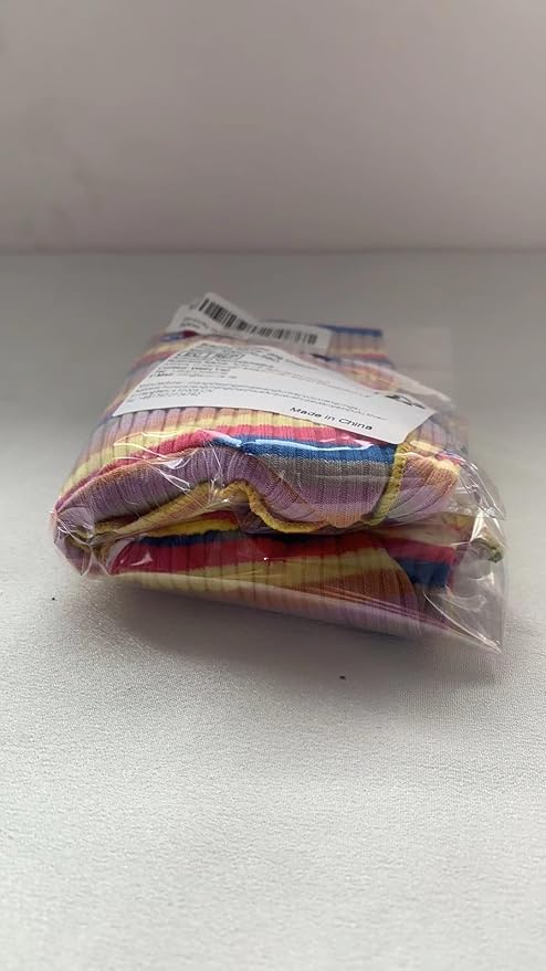 Small Medium Dog Clothes Rainbow Striped Dog Shirts Stretchable Long Sleeve Cat T-Shirt Pet Outfits for Chihuahua Yorkie Teddy (Yellow Edge, X-Large)