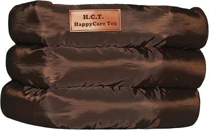 long rich Round Cushion Dog Cat Bed (16" x 16" x 10", Brown)