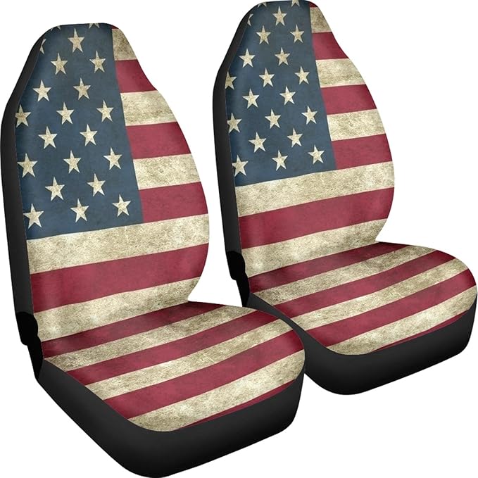 American Flag Printed Car Seat Covers Washable Seat Protector for Women Men Air Mesh Cloth Automotive Vehicle Seat Covers for Cars Interior for Cars