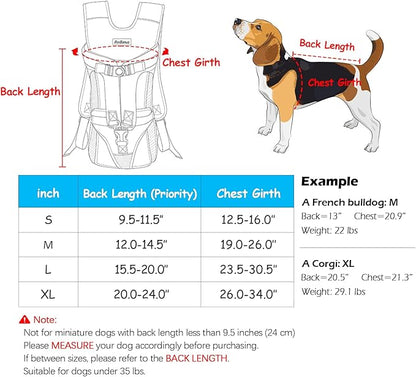 PetBonus Pet Front Dog Carrier Backpacks, Adjustable Dog Backpack Carrier, Legs Out Easy-fit Dog Chest Carrier for Medium Small Dogs, Hands Free Dog Front Carrier for Hiking, Cycling (Red, L)