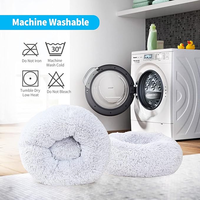 nononfish Dog Bed for Small Dogs，Gray Cute Plush ，19 inches 15 lbs