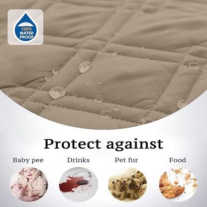 Water Resistant Dog Bed Cover Pet Blanket with Anti-Slip Back for Furniture Bed Couch Sofa (82x82 Inch,Taupe)