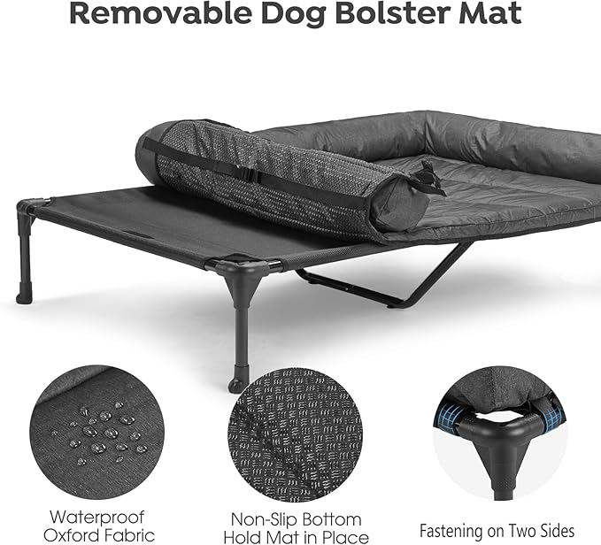 Veehoo Cooling Elevated Dog Bed + Waterproof Removable Pillow-Top Mat CWC2331B
