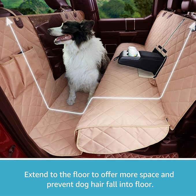 Lassie 4 in 1 Dog Floor Hammock for Crew Cab,100% Waterproof Backseat Cover Dog Seat Covers, Bench Protector for Ford F150, Chevy Silverado,GMC Sierra,Toyota Tundra,Ram 1500 Truck etc