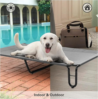 pettycare Elevated Outdoor Dog Bed 85 lbs,Grey