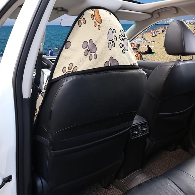 Dog Paw Car Seat Protector Sweat Proof Auto Seat Cover with Non-Slip Backing Waterproof Universal Sport Accessories Fit Athletes Running Hiking Boxing