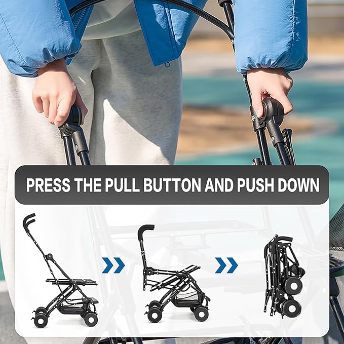 3 in 1 Dog Stroller 4 Wheels Folding