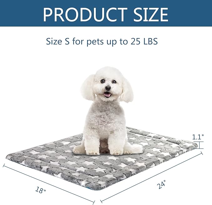 KROSER Fancy Dog Crate Pad Dog Bed Mat Reversible (Cool & Warm)