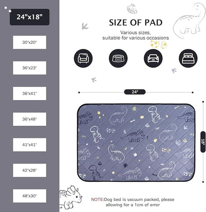 IEUUMLER Washable Pee Pads for Dogs 2 Pack EU007 (Gray 24"X18"-2pcs)
