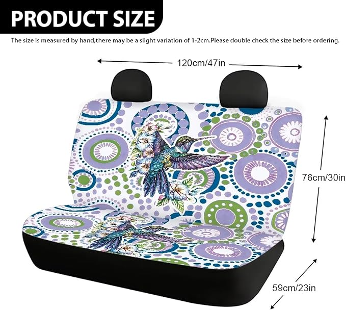 AFPANQZ Aztec Hummingbird Car Seat Cover Rear Seats Only High Stretchy Washable Bucket Seat Cushion Protector Backseats Covers for Girls Women