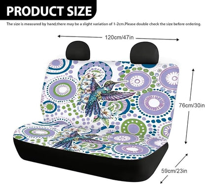 AFPANQZ Aztec Hummingbird Car Seat Cover Rear Seats Only High Stretchy Washable Bucket Seat Cushion Protector Backseats Covers for Girls Women