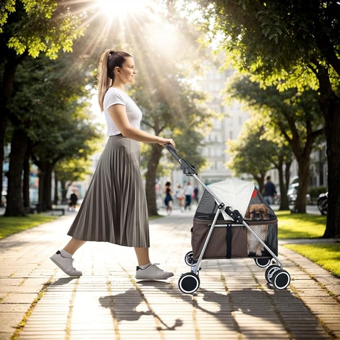 Puppy Small Dog Stroller 33lbs (Coffee)