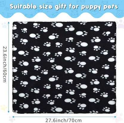Eccliy 20 Pcs Puppy Blanket Pet Blanket Soft Fleece Dog Blankets Doggie Blanket Warm Felt Throw Blanket Sleep Mat Bed Covers Small Blankets for Puppy Pet Dogs Cat 20 Styles (Paw,23.6 x 27.6 Inch)