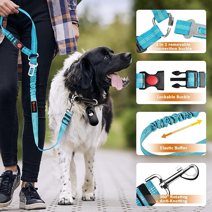 Removable Dog Seat Belt Harness for Car 3 in 1 Pet