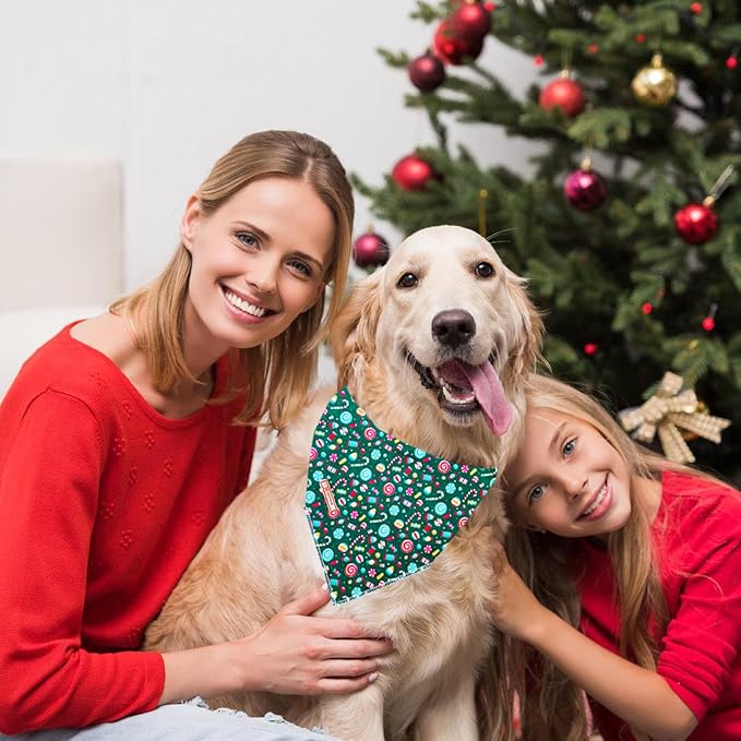 Christmas Day Dog Bandana Red Green Plaid Cotton