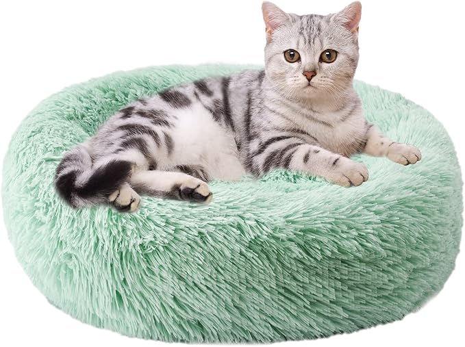 Aurako Cat Bed Dog Bed Round Cushion Pet 16" Green