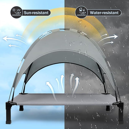 Heeyoo Elevated Dog Bed with Canopy