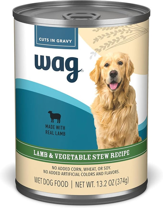 WAG Stew Canned Dog Food, Lamb & Vegetable Recipe, 13.2 oz Can (Pack of 12)