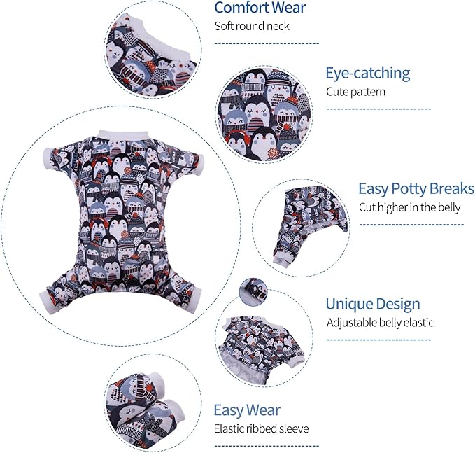 CuteBone Dog Christmas Pajamas Penguin Clothes Soft Puppy P259S