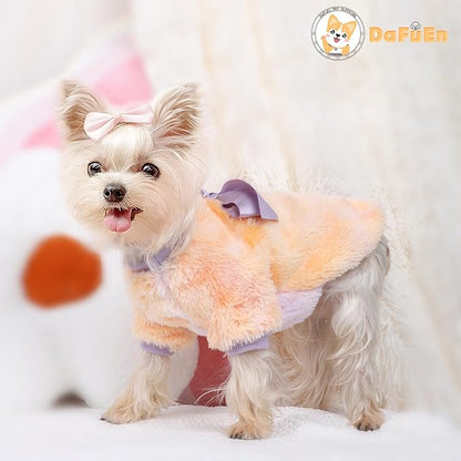 Tie Dye Dog Shirt XXS Dog Clothes for Small Dogs Girl Boy Winter Puppy Sweater Fleece Warm Pet Outfit for Cats Dogs Cute Doggy Apparel Cold Weather Dog Coat (X-Small 3)