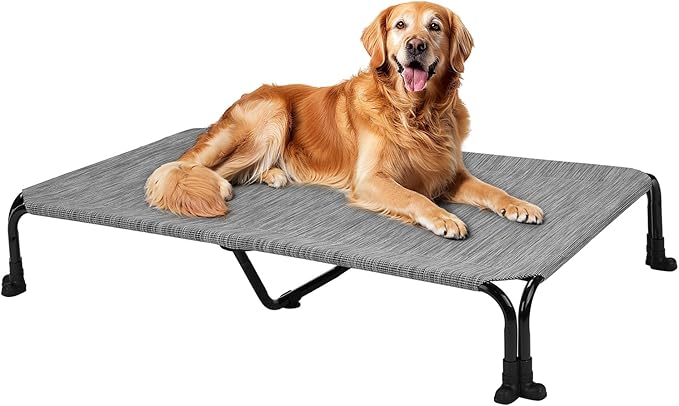 Veehoo Elevated Dog Bed 47" x 29", Black