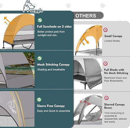 Upgraded Elevated Dog Bed with Canopy