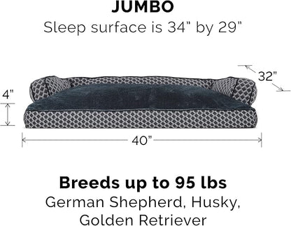 Furhaven Pillow Dog Bed for Large Dogs w/ Removable Bolsters & Washable Cover