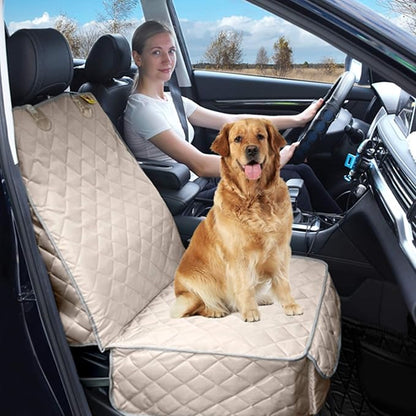 Deluxe Dog Seat Cover for Front Seat-More Durable Waterproof Front Seat Protector