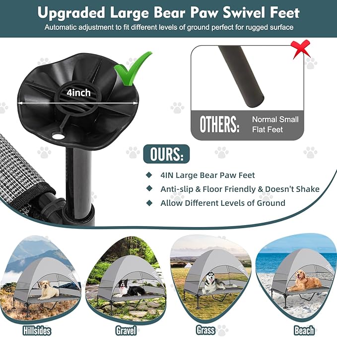 Upgraded Elevated Dog Bed with Canopy