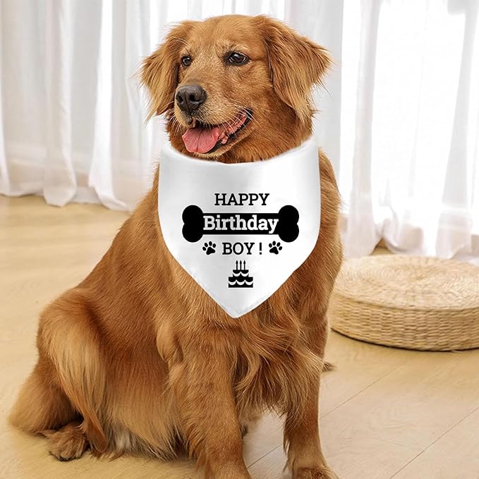 Birthday Boy Dog Bandanas, Dog Birthday Bandana Triangle Scarf Puppy Birthday Dog Birthday Party Supplies for Medium, Large Dogs