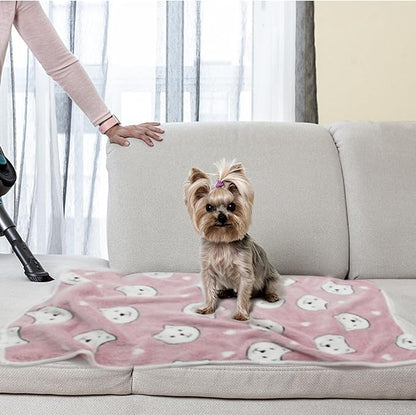 1 Pack 3 Puppy Blankets Super Soft Dog Blankets Warm Sleep Mat Bear Print Blanket Fluffy Fleece Pet Blanket Flannel Throw Blankets for Small Dogs Puppy Dogs Fluffy Cats Bear-Large(40"x30")