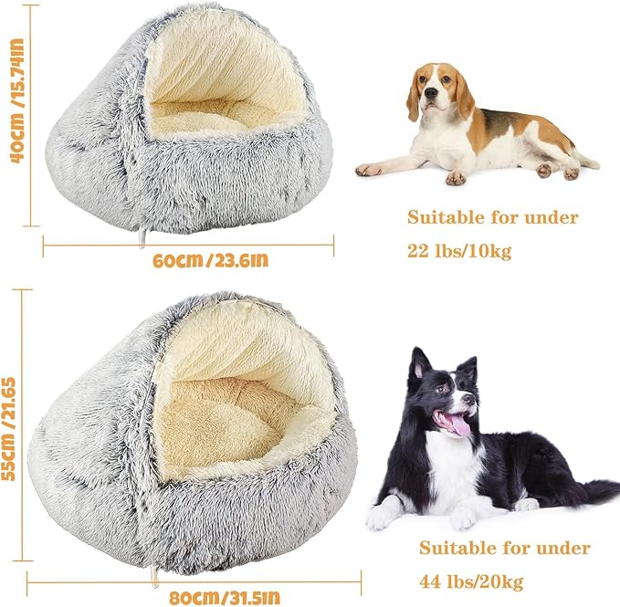 Hooded with Supports Dog Bed