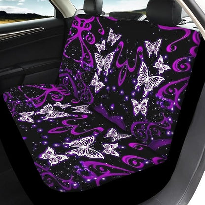 Purple Galaxy Butterfly Seat Covers for Cars 4pcs Auto