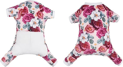 CuteBone Dog Pajamas Flower Puppy Clothes Soft Pjs Birthday Outfit Girl P178L Large