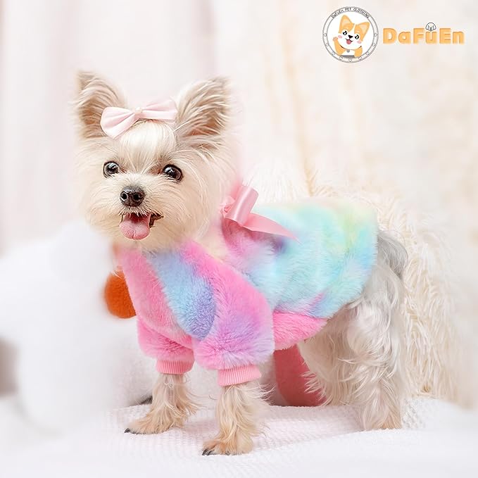 Dog Sweaters for Small Dogs Girl Boy Winter Tie-Dye Puppy Sweater Warm Pet Clothes Outfits for Chihuahua Yorkie Shih Tzu Teacup Cold Weather Dog Coat Spring Cat Apparel (Small 1)
