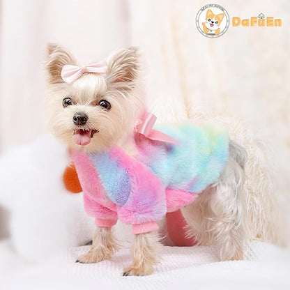 Dog Sweaters for Small Dogs Girl Boy Winter Tie-Dye Puppy Sweater Warm Pet Clothes Outfits for Chihuahua Yorkie Shih Tzu Teacup Cold Weather Dog Coat Spring Cat Apparel (Small 1)