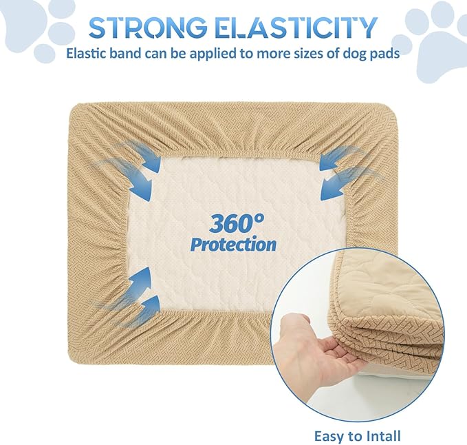 CHHKON Dog Bed Covers Replacement Washable Waterproof Pet Puppy Bed Cover for Dog(Beige,36x27x6 inch)